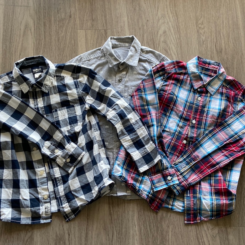 Button down long sleeve boys dress shirts